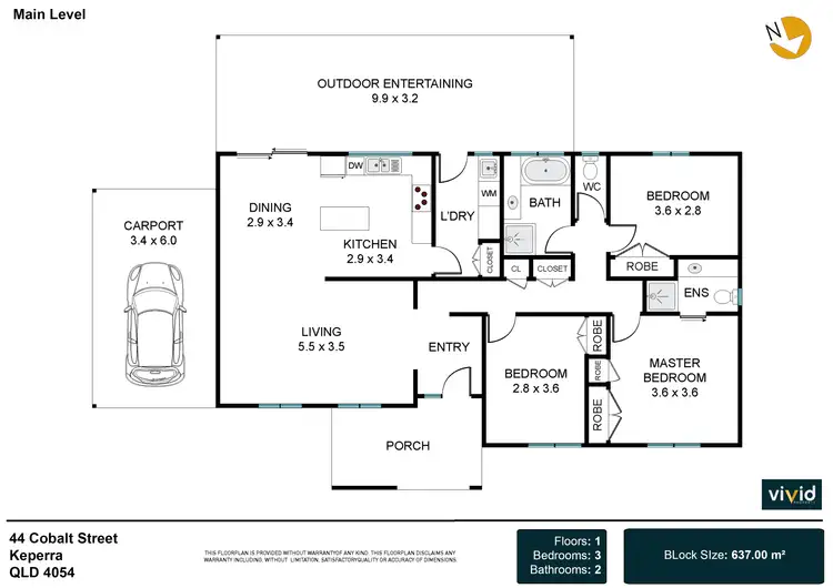 Floorplan of Homely house listing, 44 Cobalt Street, Keperra QLD 4054