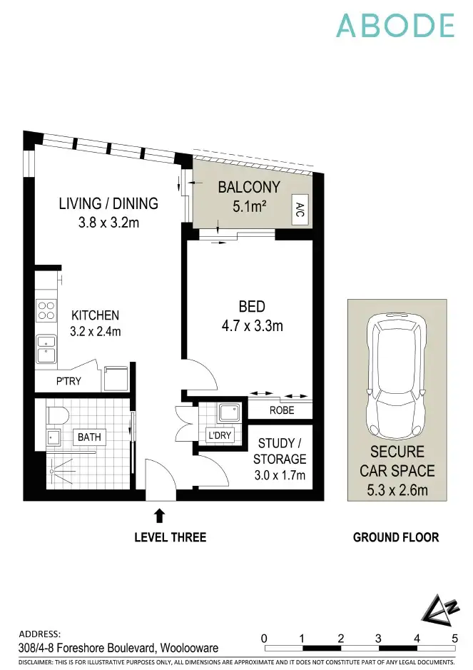 Floorplan of Homely apartment listing, 308/4 Foreshore Boulevarde, Woolooware NSW 2230