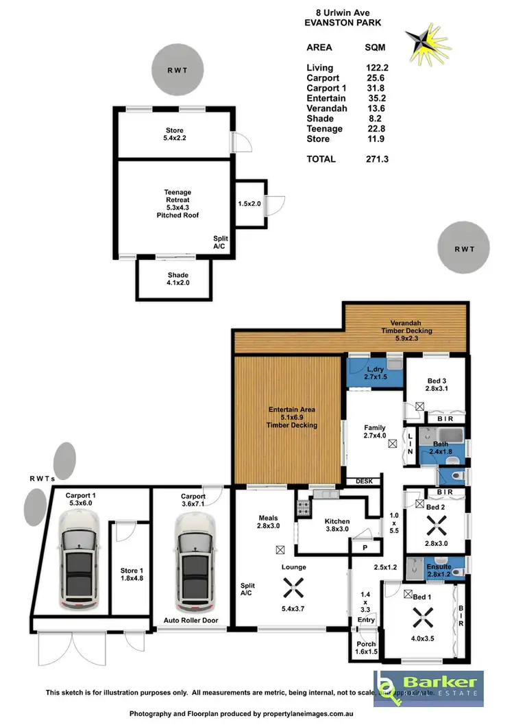 Floorplan of Homely house listing, 8 Urlwin Avenue, Evanston Park SA 5116