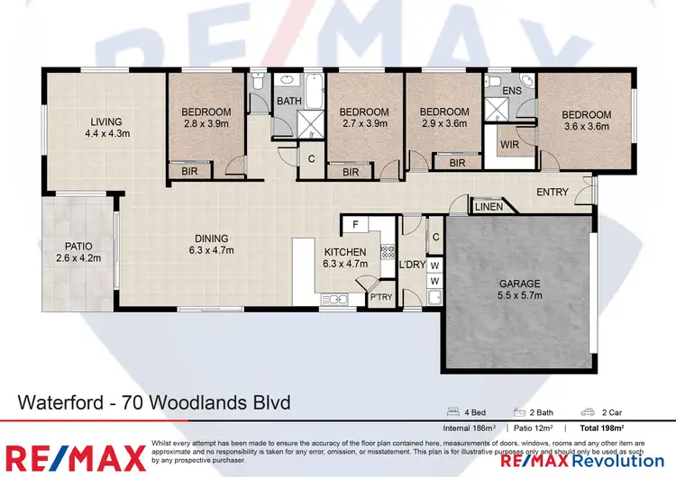 Floorplan of Homely house listing, 70 Woodlands Boulevard, Waterford QLD 4133