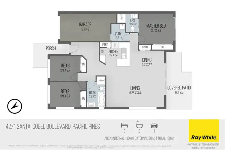 Floorplan of Homely townhouse listing, 42/1 Santa Isobel Boulevard, Pacific Pines QLD 4211