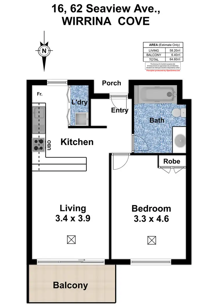 Floorplan of Homely apartment listing, 16/62 Seaview Avenue, Wirrina Cove SA 5204