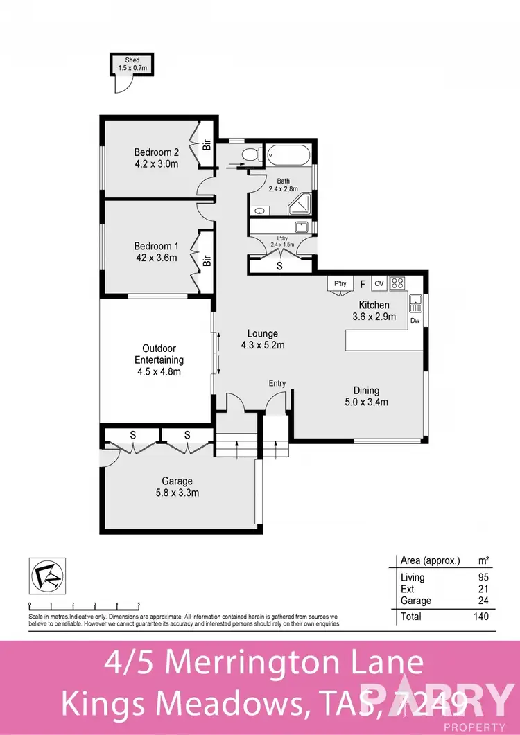 Floorplan of Homely townhouse listing, 4/5 Merrington Lane, Kings Meadows TAS 7249