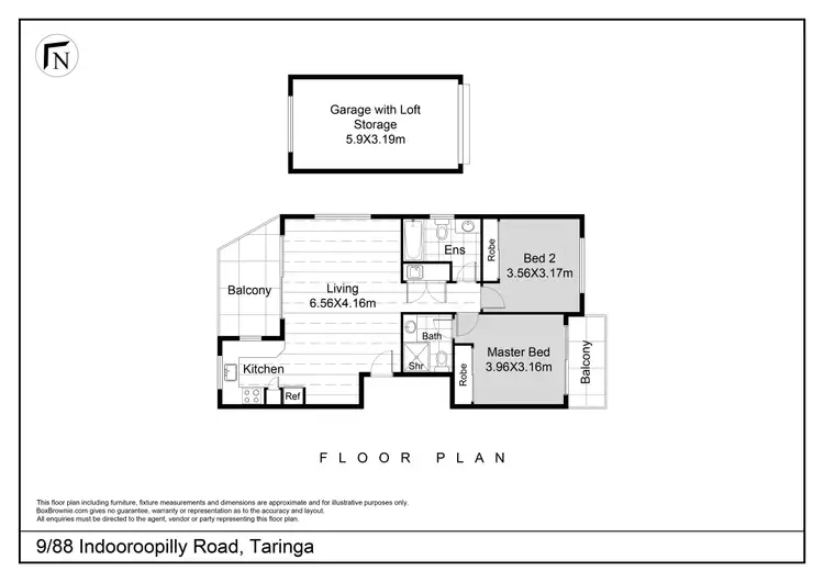 Floorplan of Homely unit listing, 9/88 Indooroopilly Road, Taringa QLD 4068