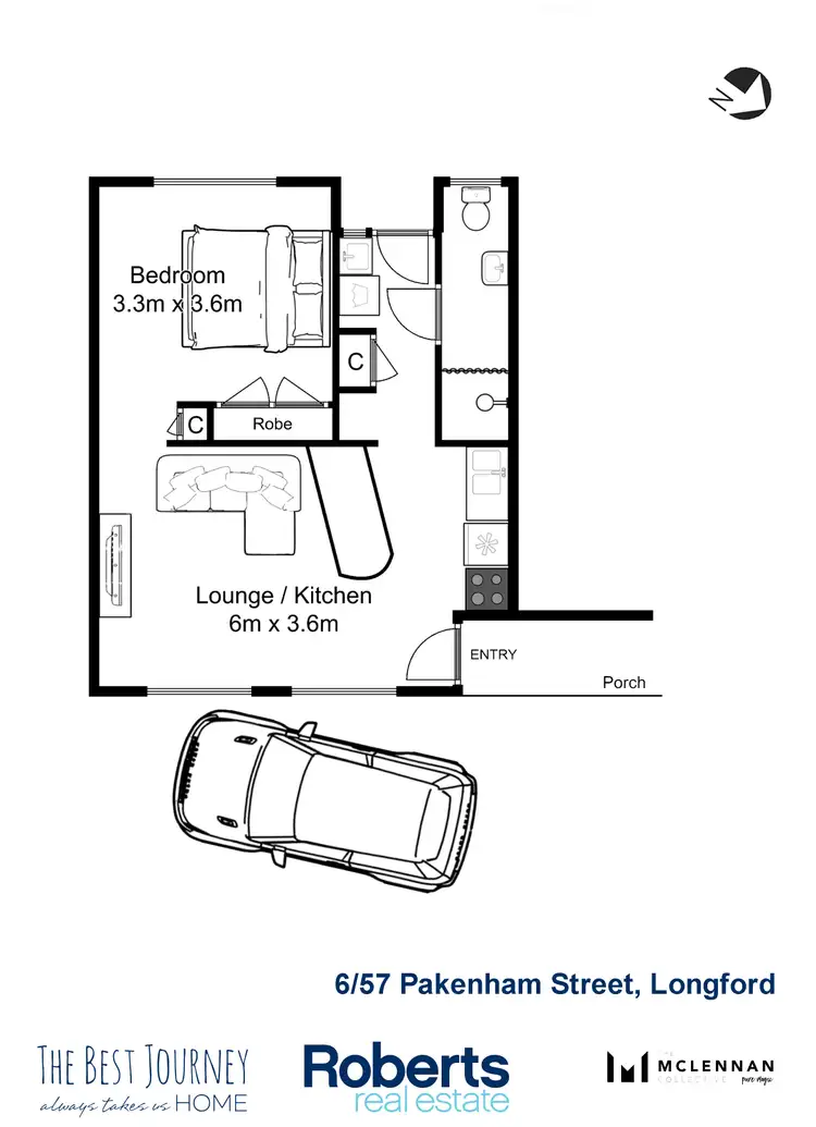 Floorplan of Homely unit listing, 6/57 Pakenham Street, Longford TAS 7301