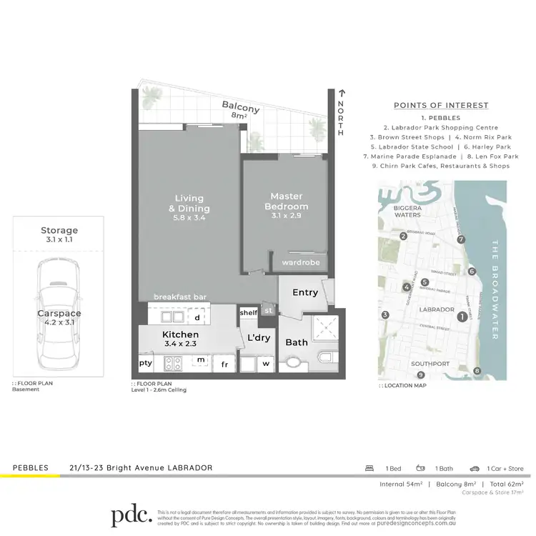 Floorplan of Homely apartment listing, 21/13 Bright Avenue, Labrador QLD 4215
