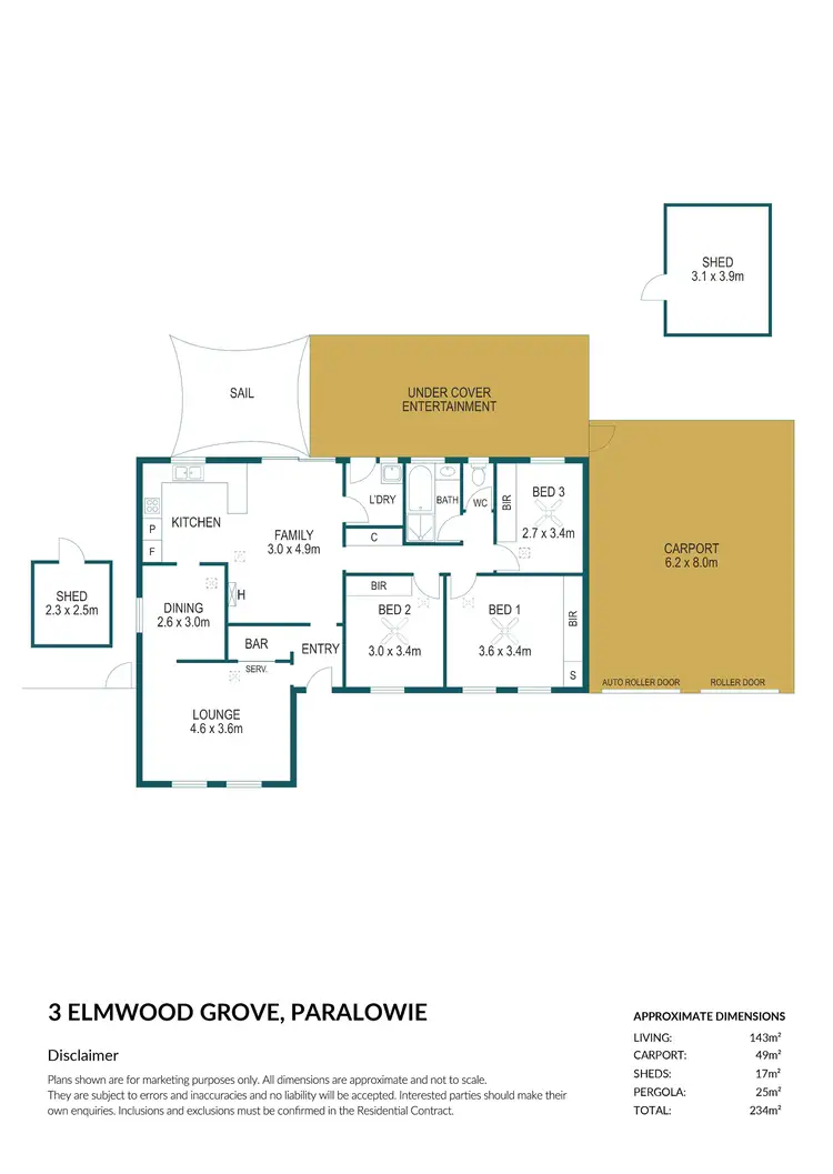 Floorplan of Homely house listing, 3 Elmwood Grove, Paralowie SA 5108