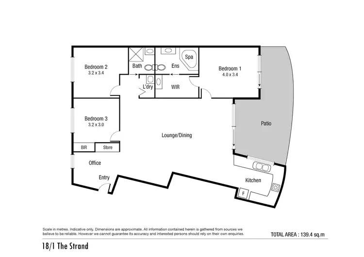 Floorplan of Homely unit listing, 18/1 The Strand, Townsville City QLD 4810