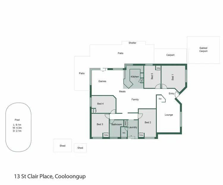 Floorplan of Homely house listing, 13 St Clair Place, Cooloongup WA 6168