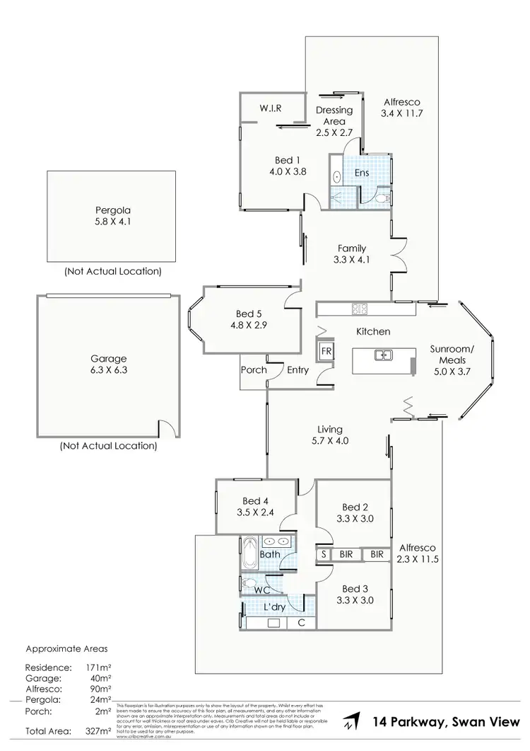 Floorplan of Homely house listing, 14 Parkway, Swan View WA 6056