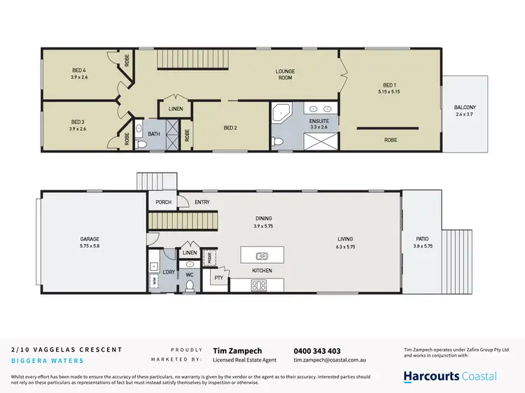 Floorplan of Homely house listing, 2/10 Vaggelas Crescent, Biggera Waters QLD 4216