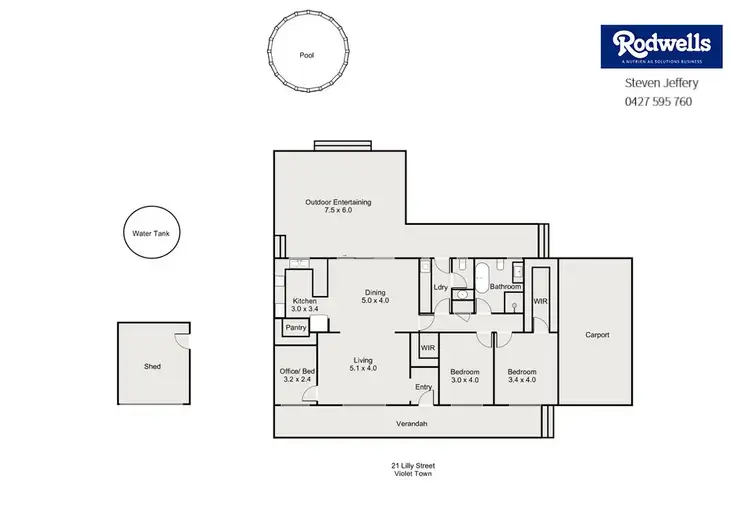 Floorplan of Homely house listing, 21 Lily Street, Violet Town VIC 3669