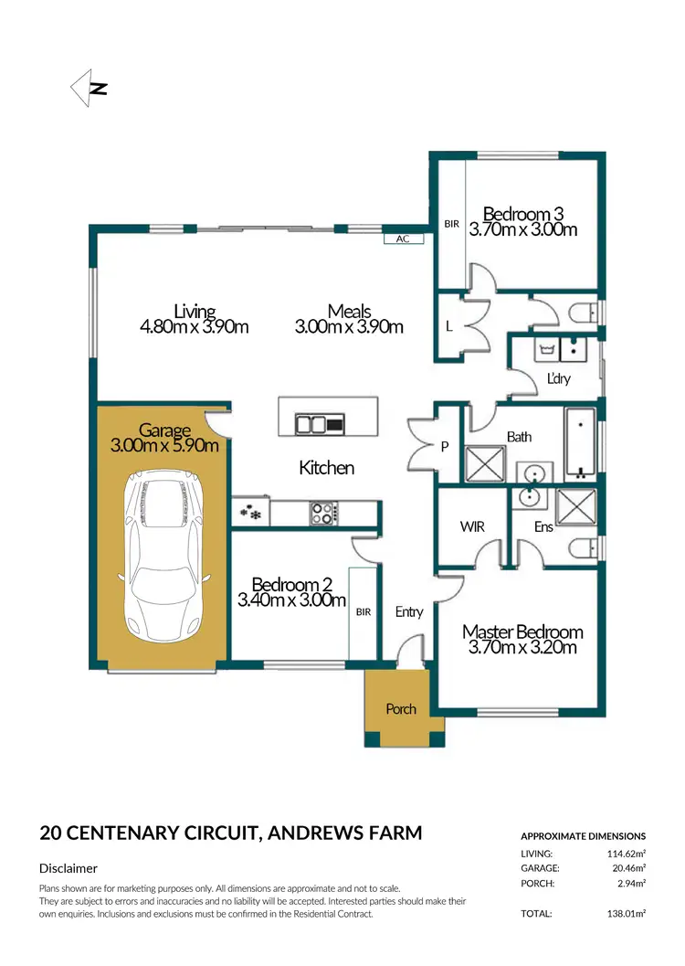 Floorplan of Homely house listing, 20 Centenary Circuit, Andrews Farm SA 5114
