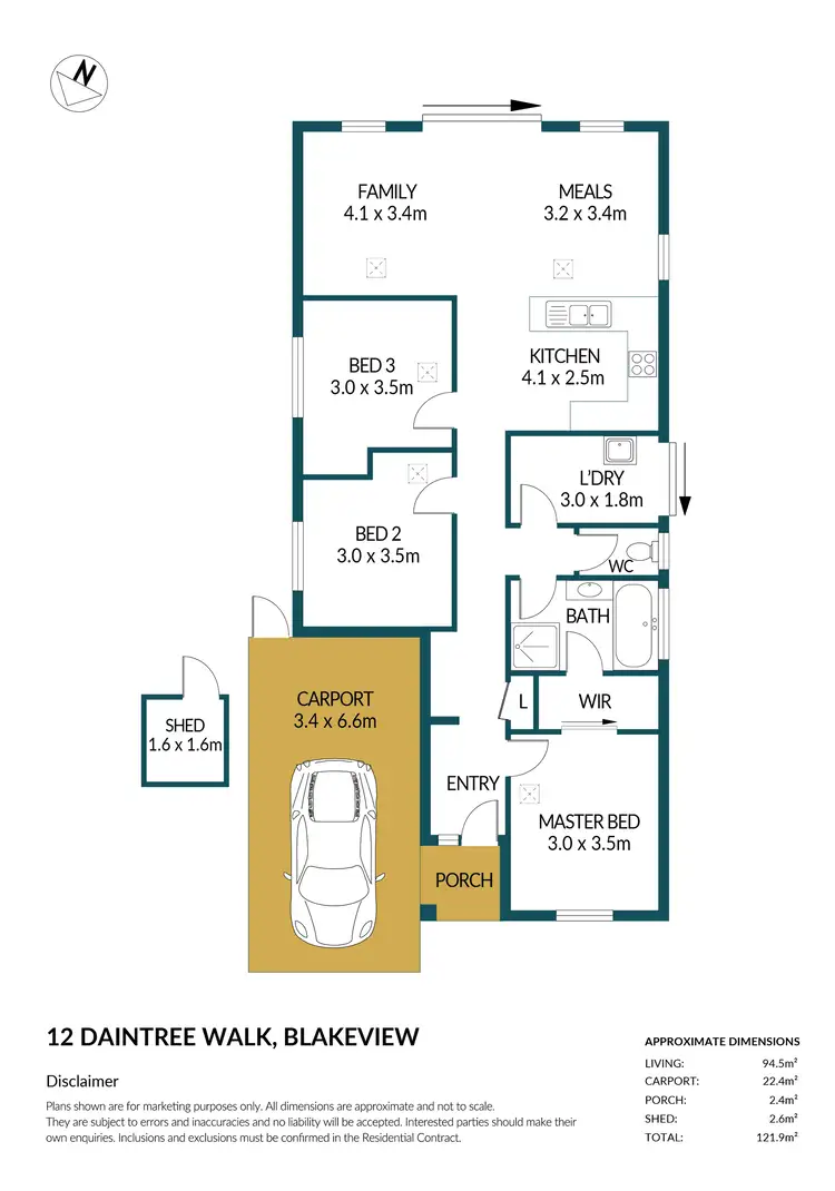 Floorplan of Homely house listing, 12 Daintree Walk, Blakeview SA 5114