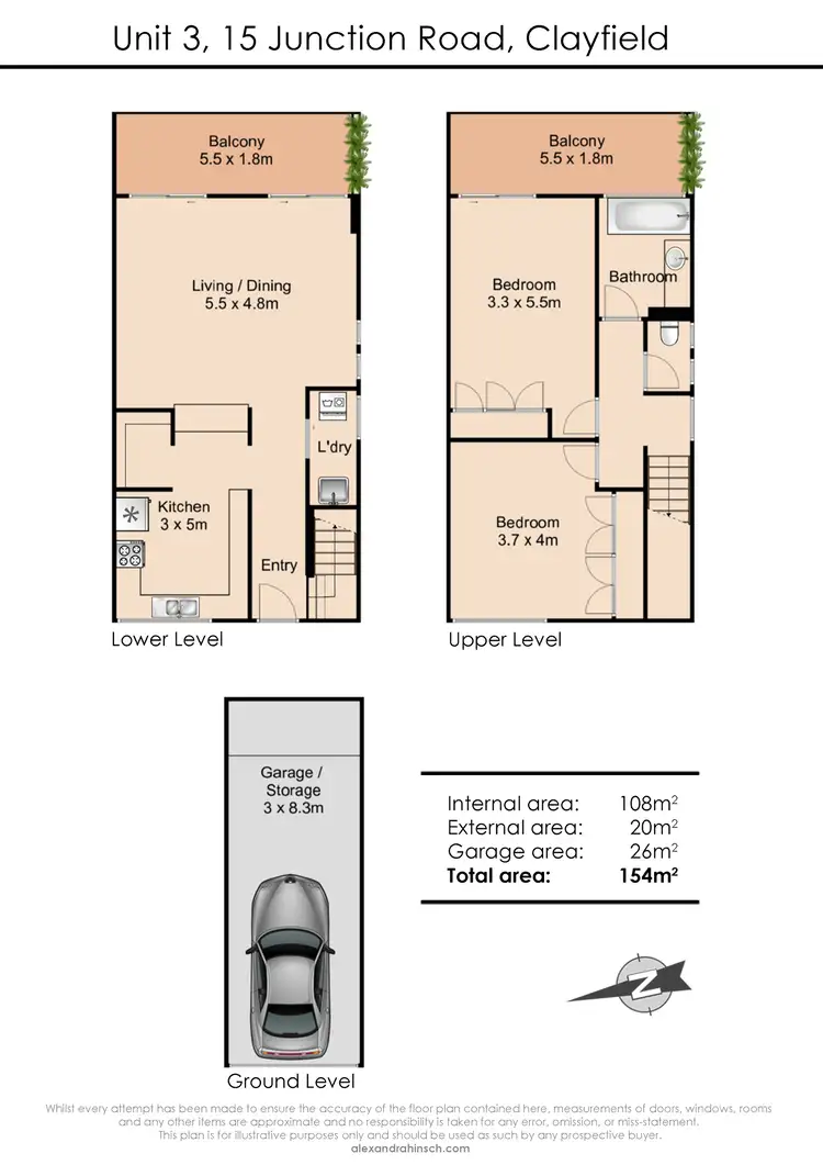 Floorplan of Homely unit listing, 3/15 Junction Road, Clayfield QLD 4011