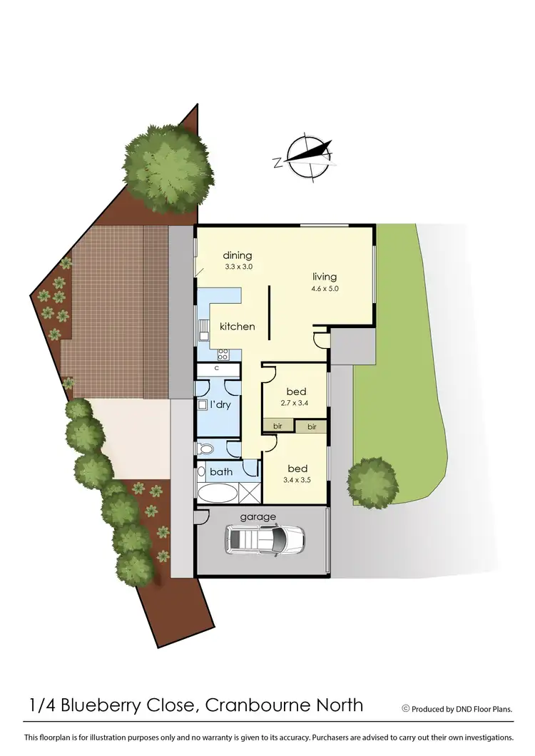 Floorplan of Homely unit listing, 1/4 Blueberry Close, Cranbourne North VIC 3977