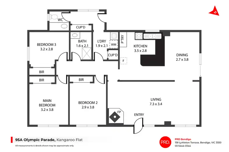 Floorplan of Homely house listing, 95A Olympic Parade, Kangaroo Flat VIC 3555