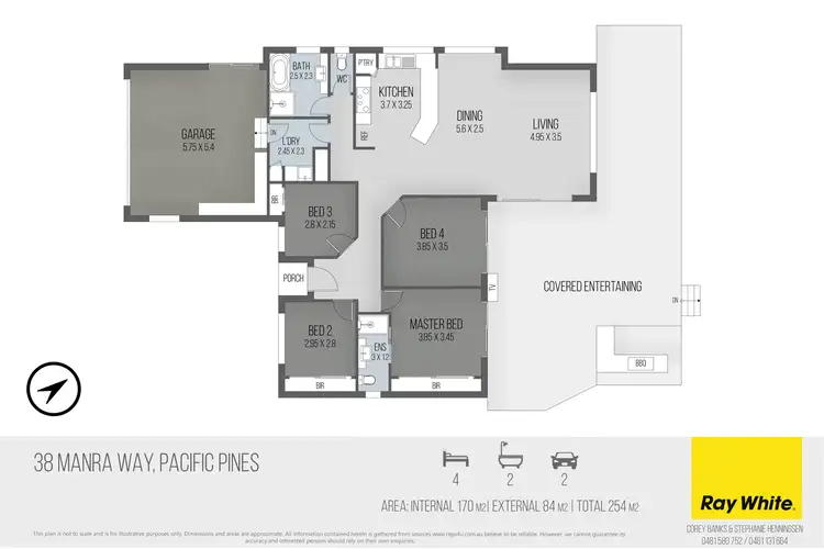 Floorplan of Homely house listing, 38 Manra Way, Pacific Pines QLD 4211