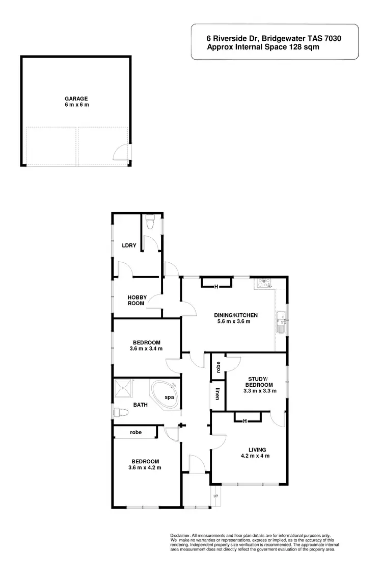 Floorplan of Homely house listing, 6 Riverside Drive, Bridgewater TAS 7030
