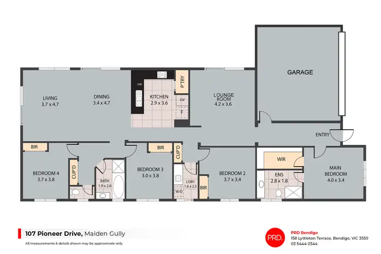 Floorplan of Homely house listing, 107 Pioneer Drive, Maiden Gully VIC 3551