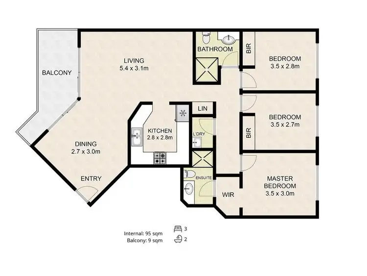 Floorplan of Homely unit listing, 134/7 Redondo Ave, Miami QLD 4220
