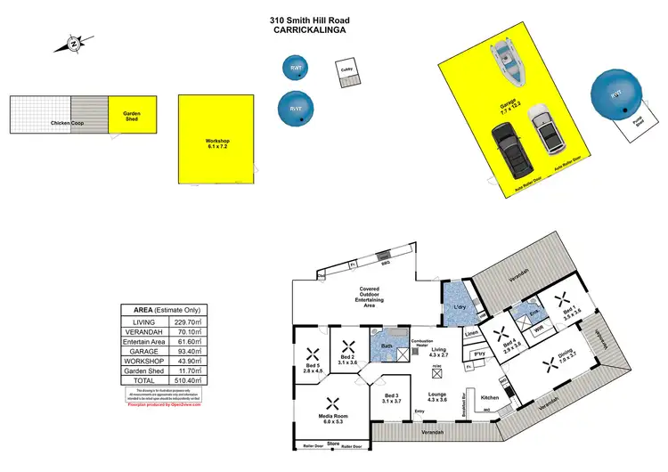Floorplan of Homely rural property listing, 310 Smith Hill Road, Carrickalinga SA 5204