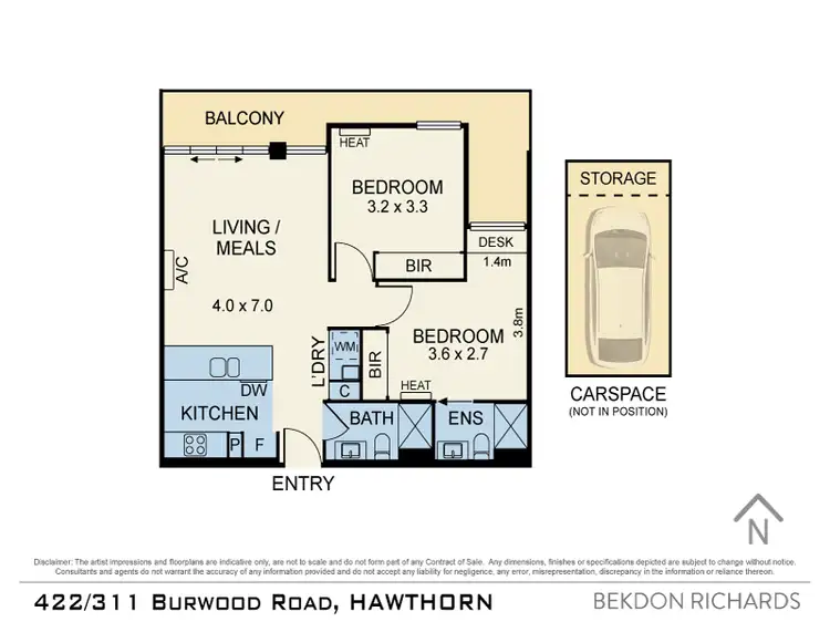 Floorplan of Homely apartment listing, 422/311 Burwood Road, Hawthorn VIC 3122
