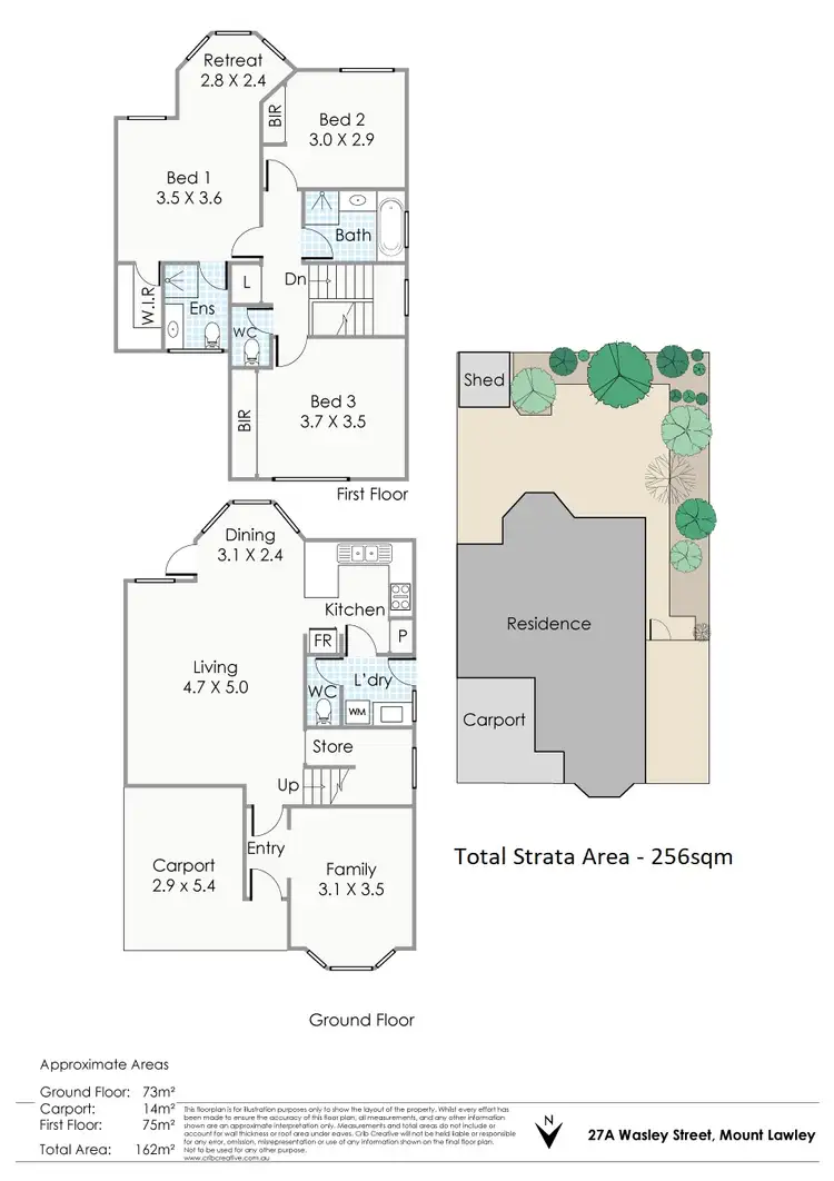 Floorplan of Homely townhouse listing, 27A Wasley Street, Mount Lawley WA 6050