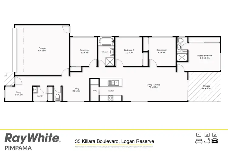 Floorplan of Homely house listing, 35 Killara Boulevard, Logan Reserve QLD 4133