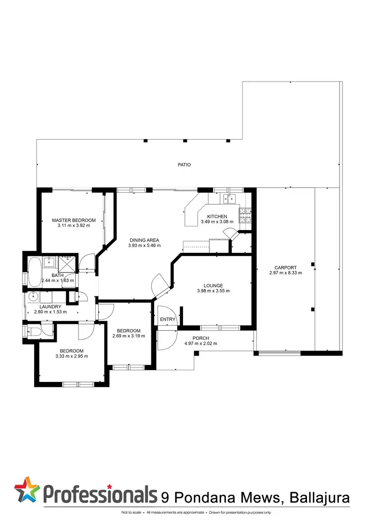 Floorplan of Homely house listing, 9 Pondana Mews, Ballajura WA 6066
