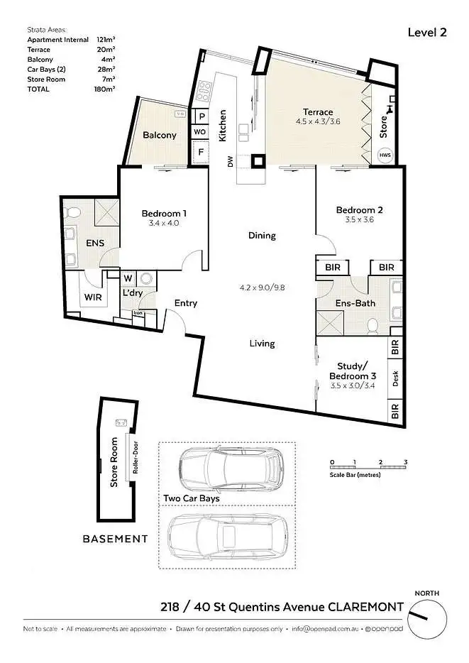 Floorplan of Homely apartment listing, 218/40 St Quentin Avenue, Claremont WA 6010