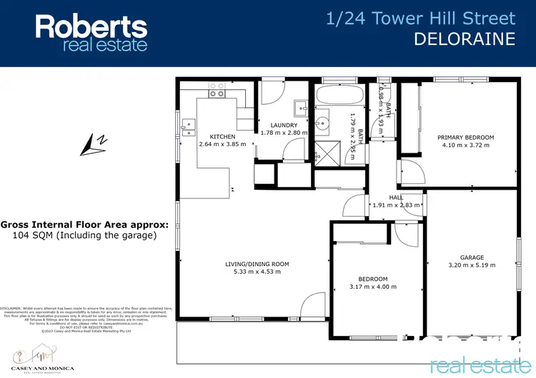 Floorplan of Homely unit listing, 1/24 Tower Hill Street, Deloraine TAS 7304