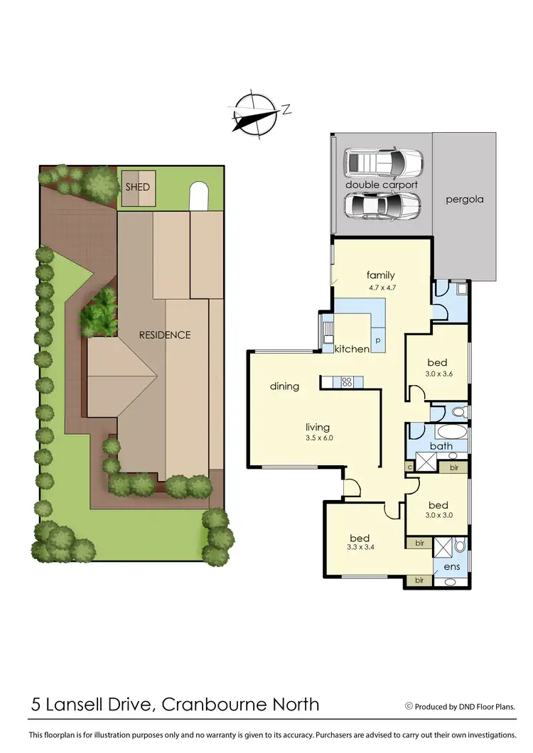 Floorplan of Homely house listing, 5 Lansell Drive, Cranbourne North VIC 3977