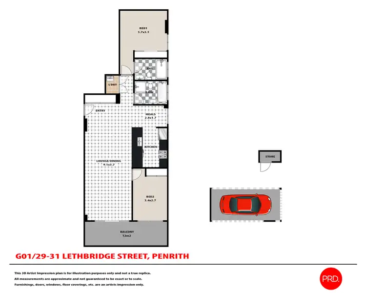 Floorplan of Homely unit listing, 1/29-31 Lethbridge Street, Penrith NSW 2750