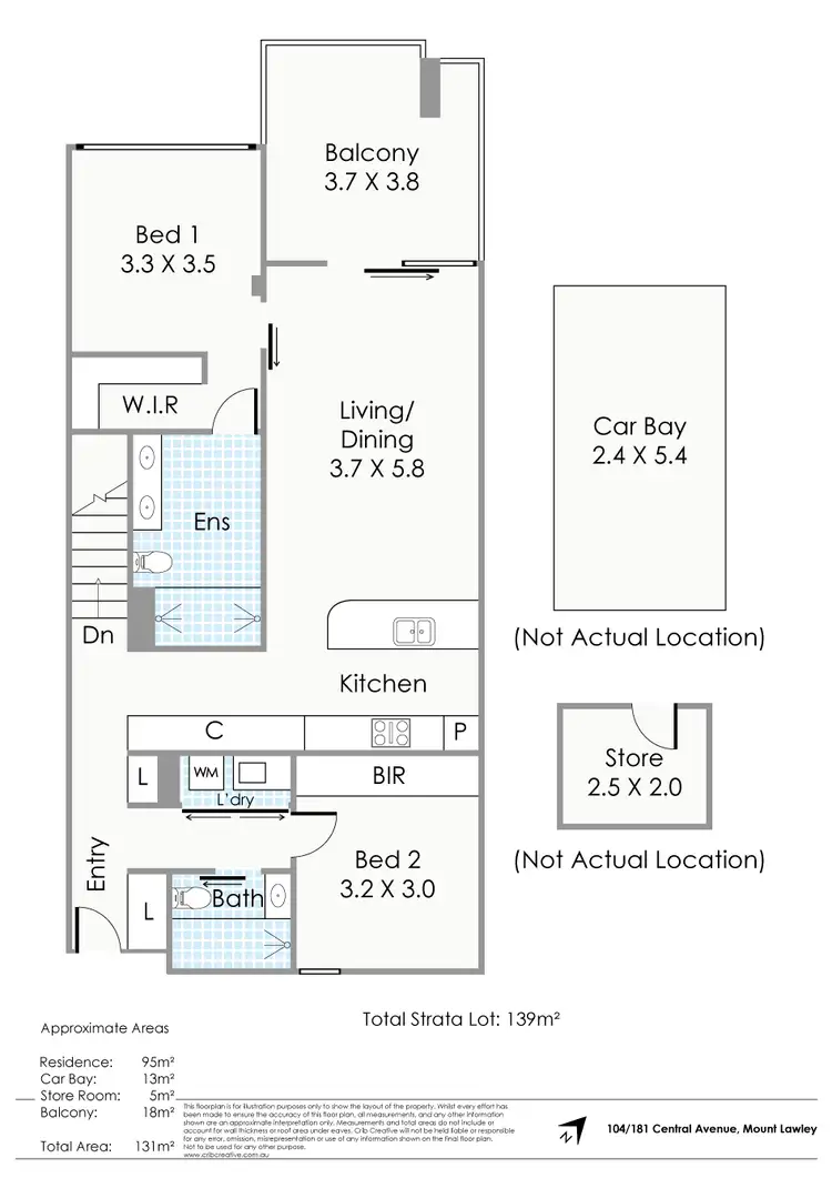 Floorplan of Homely apartment listing, 104/181 Central Avenue, Mount Lawley WA 6050