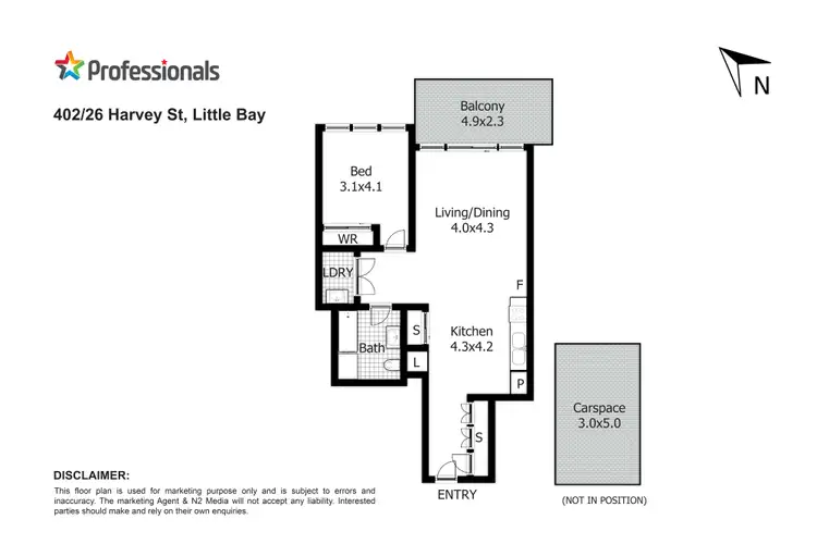 Floorplan of Homely unit listing, 402/26 Harvey Street, Little Bay NSW 2036