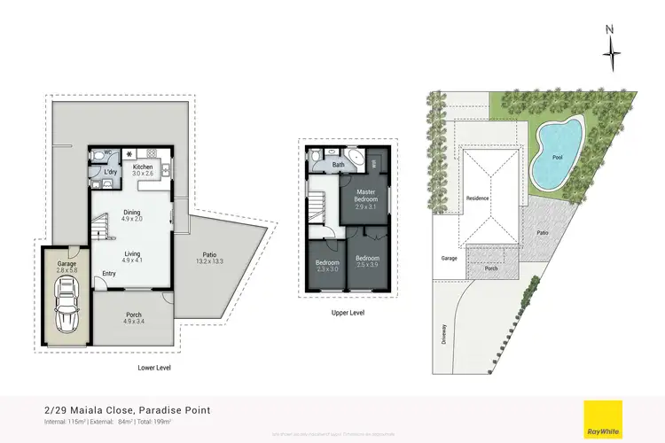 Floorplan of Homely semi-detached listing, 2/29 Maiala Close, Paradise Point QLD 4216