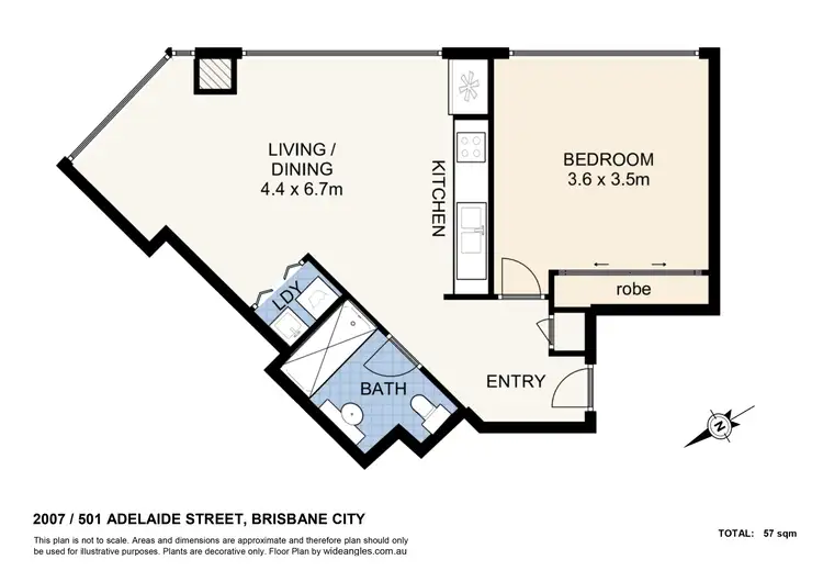 Floorplan of Homely apartment listing, 2007/501A Adelaide Street, Brisbane City QLD 4000