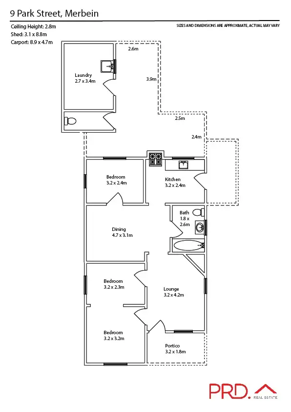 Floorplan of Homely house listing, 9 Park Street, Merbein VIC 3505