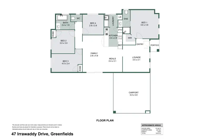 Floorplan of Homely house listing, 47 Irrawaddy Drive, Greenfields WA 6210