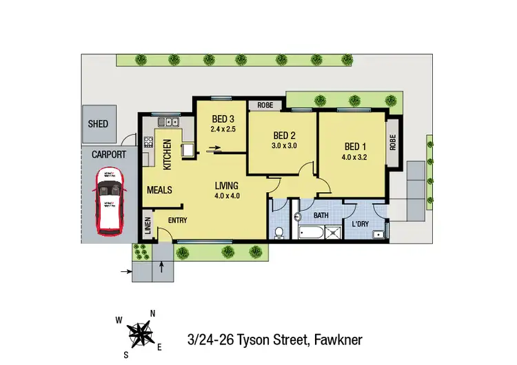 Floorplan of Homely unit listing, 3/24-26 Tyson Street, Fawkner VIC 3060