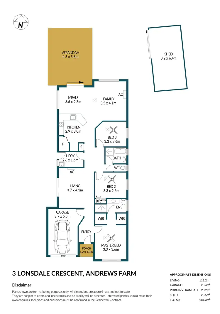 Floorplan of Homely house listing, 3 Lonsdale Crescent, Andrews Farm SA 5114