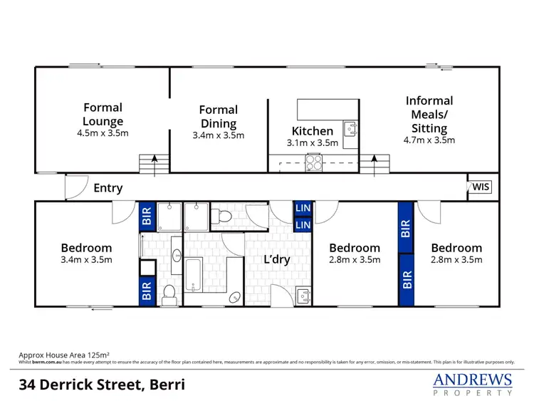 Floorplan of Homely house listing, 34 Derrick Street, Berri SA 5343
