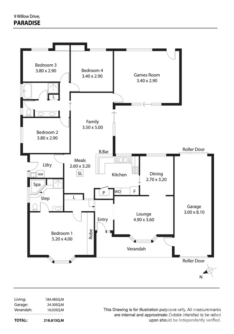 Floorplan of Homely house listing, 9 Willow Drive, Paradise SA 5075