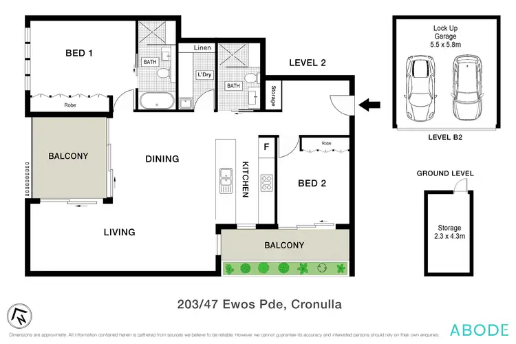 Floorplan of Homely apartment listing, 203/47 Ewos Parade, Cronulla NSW 2230