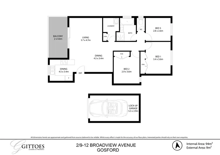 Floorplan of Homely unit listing, 2/9-12 Broadview Avenue, Gosford NSW 2250