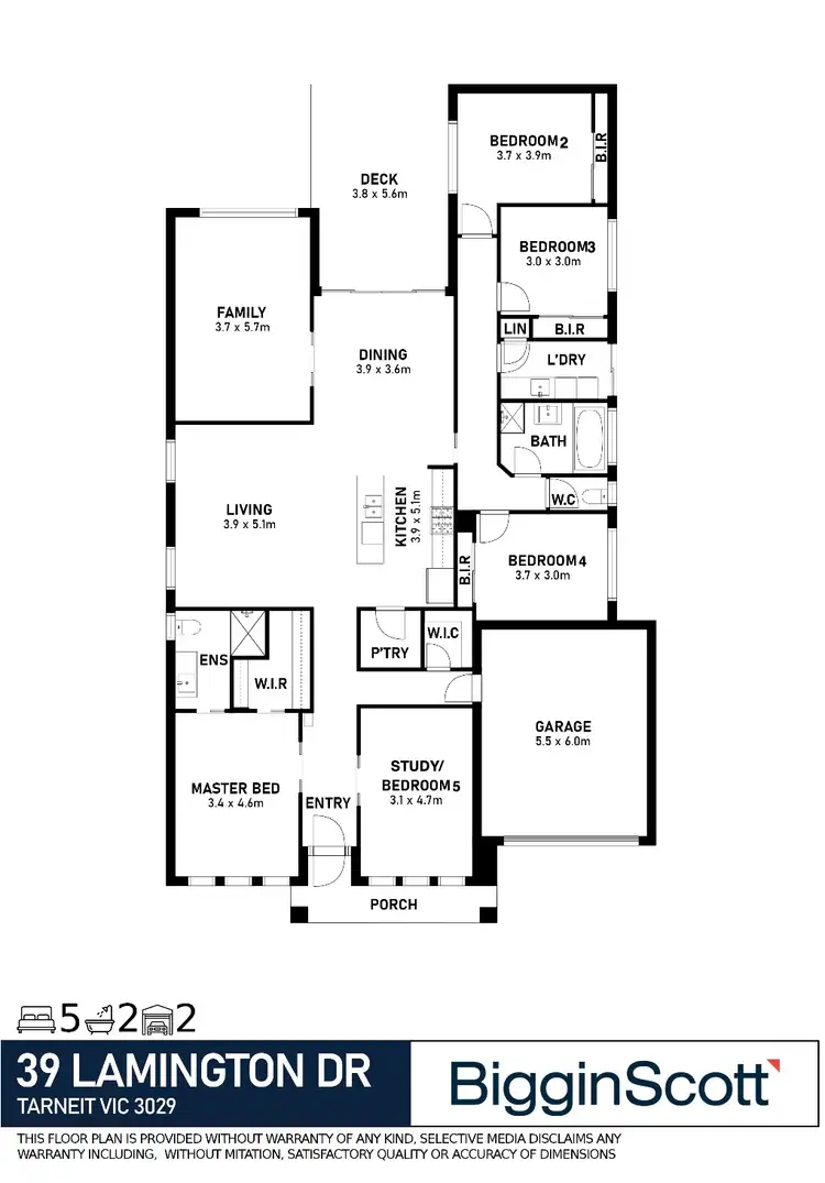 Floorplan of Homely house listing, 39 Lamington Drive, Tarneit VIC 3029