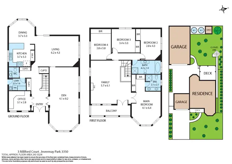 Floorplan of Homely house listing, 3 Millford Court, Invermay Park VIC 3350