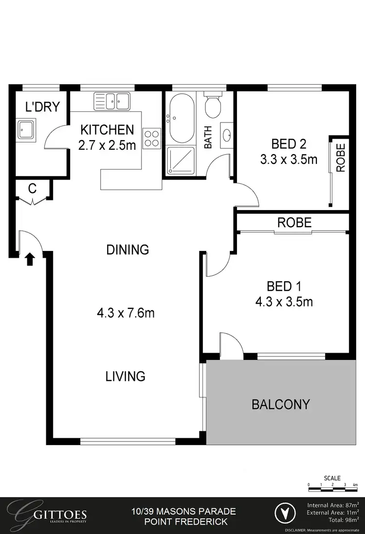 Floorplan of Homely unit listing, 10/39 Masons Parade, Point Frederick NSW 2250