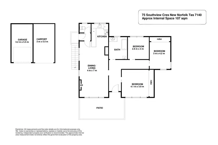 Floorplan of Homely house listing, 75 Southview Crescent, New Norfolk TAS 7140